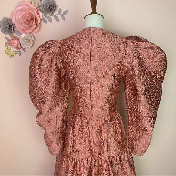 New! ULLA JOHNSON Jacquard Tiered Midi Dress - Picture 8 of 14